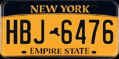 NY license plate HBJ6476