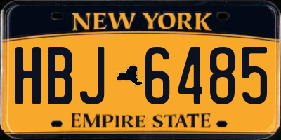 NY license plate HBJ6485