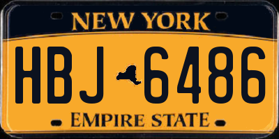 NY license plate HBJ6486