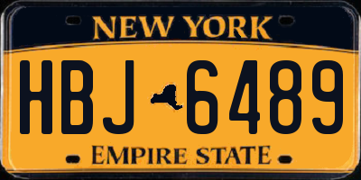 NY license plate HBJ6489