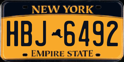 NY license plate HBJ6492