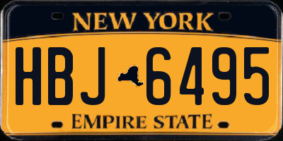 NY license plate HBJ6495