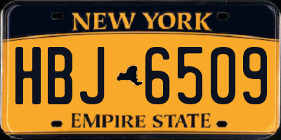 NY license plate HBJ6509