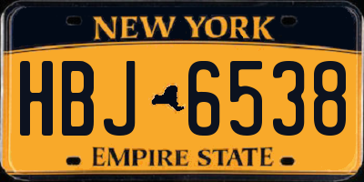 NY license plate HBJ6538