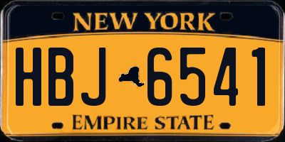 NY license plate HBJ6541