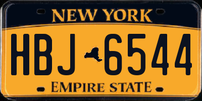 NY license plate HBJ6544