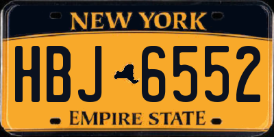 NY license plate HBJ6552