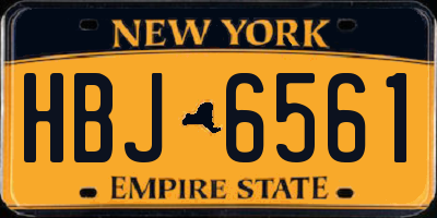 NY license plate HBJ6561