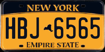 NY license plate HBJ6565