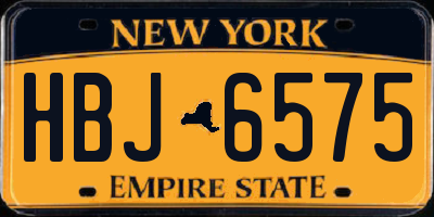 NY license plate HBJ6575