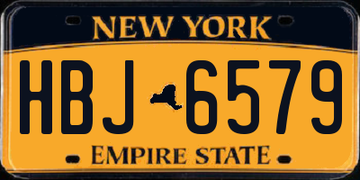 NY license plate HBJ6579