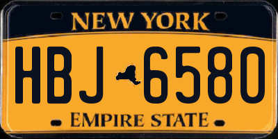 NY license plate HBJ6580