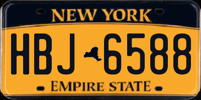 NY license plate HBJ6588