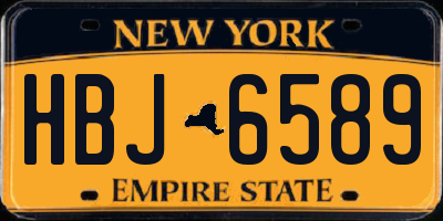 NY license plate HBJ6589