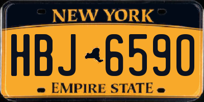 NY license plate HBJ6590
