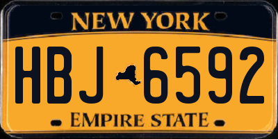 NY license plate HBJ6592