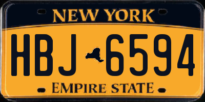 NY license plate HBJ6594