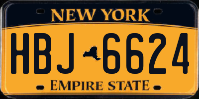 NY license plate HBJ6624
