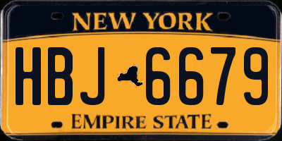 NY license plate HBJ6679