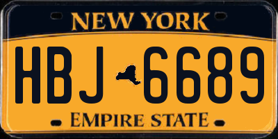 NY license plate HBJ6689