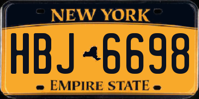 NY license plate HBJ6698