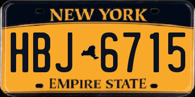 NY license plate HBJ6715
