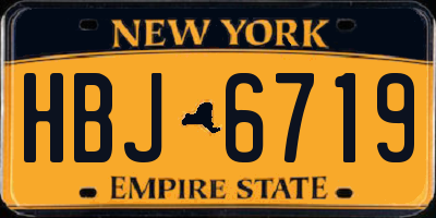 NY license plate HBJ6719