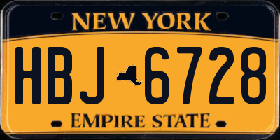 NY license plate HBJ6728