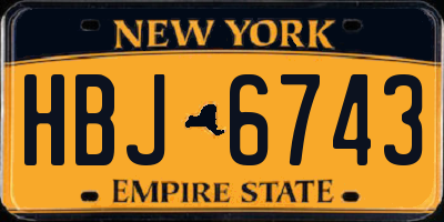 NY license plate HBJ6743
