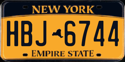 NY license plate HBJ6744