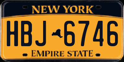 NY license plate HBJ6746