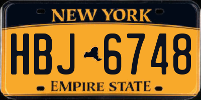 NY license plate HBJ6748