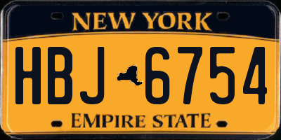 NY license plate HBJ6754