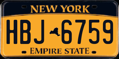 NY license plate HBJ6759