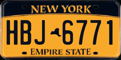 NY license plate HBJ6771