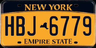 NY license plate HBJ6779