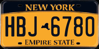 NY license plate HBJ6780