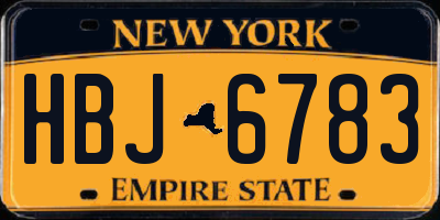 NY license plate HBJ6783
