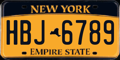 NY license plate HBJ6789