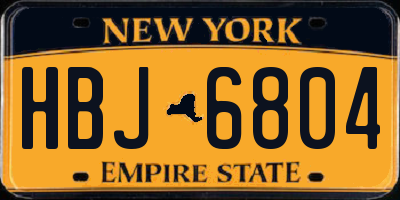 NY license plate HBJ6804