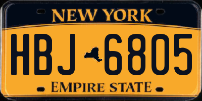 NY license plate HBJ6805