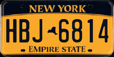 NY license plate HBJ6814
