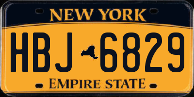 NY license plate HBJ6829