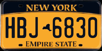 NY license plate HBJ6830