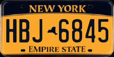 NY license plate HBJ6845