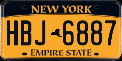 NY license plate HBJ6887