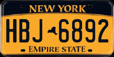 NY license plate HBJ6892