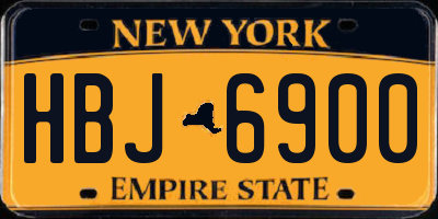 NY license plate HBJ6900