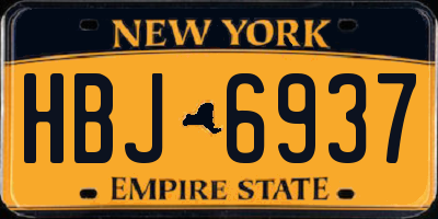 NY license plate HBJ6937