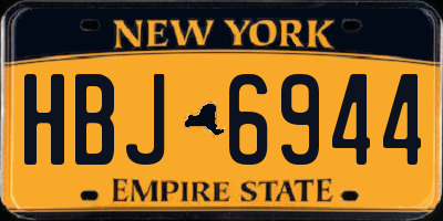 NY license plate HBJ6944
